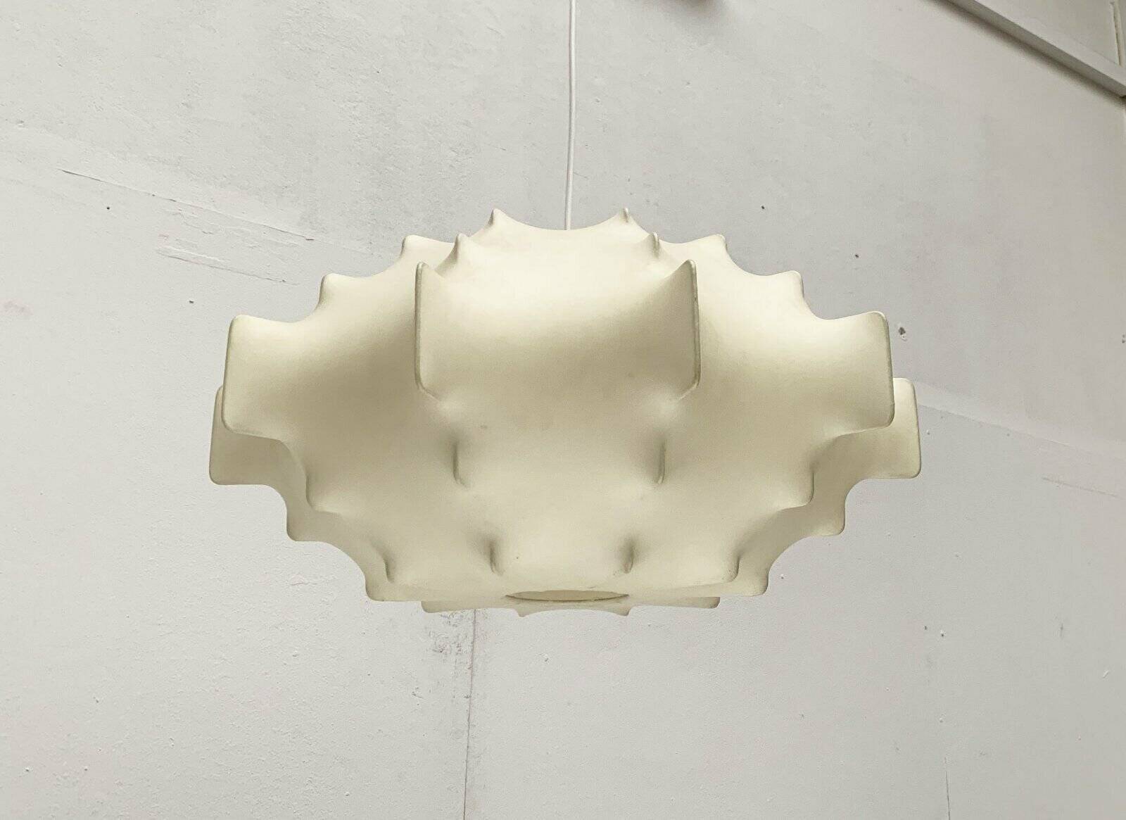 German suspended lamp Cocoon modern mid-century by Friedel Wauer for Goldkant Leuchten, 1960s