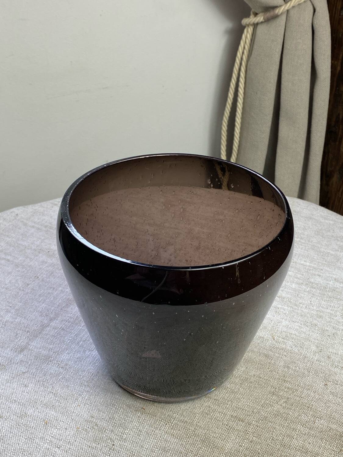 Blown bubble glass vase