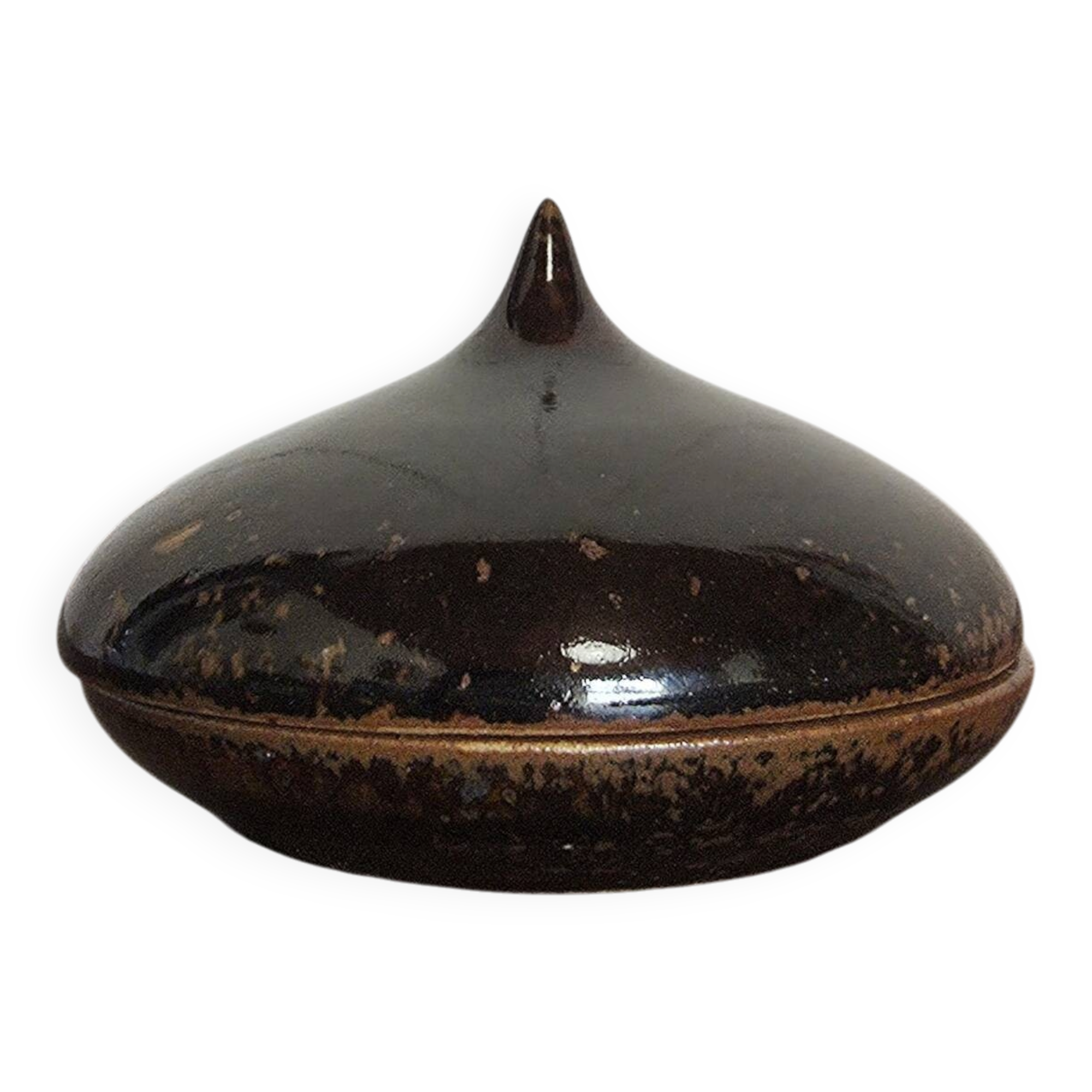 François EVE small circular box in glazed stoneware