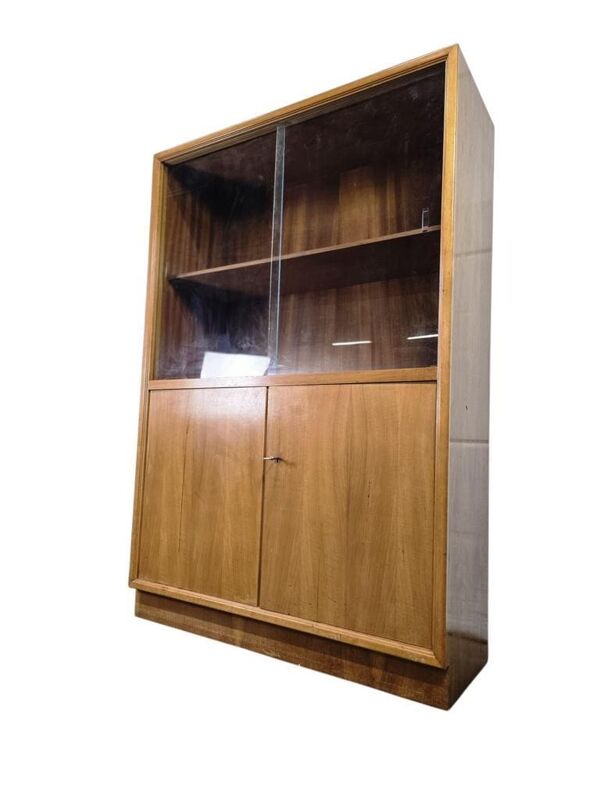 Vitrine/bibliothèque/bibliothèque vintage en bois