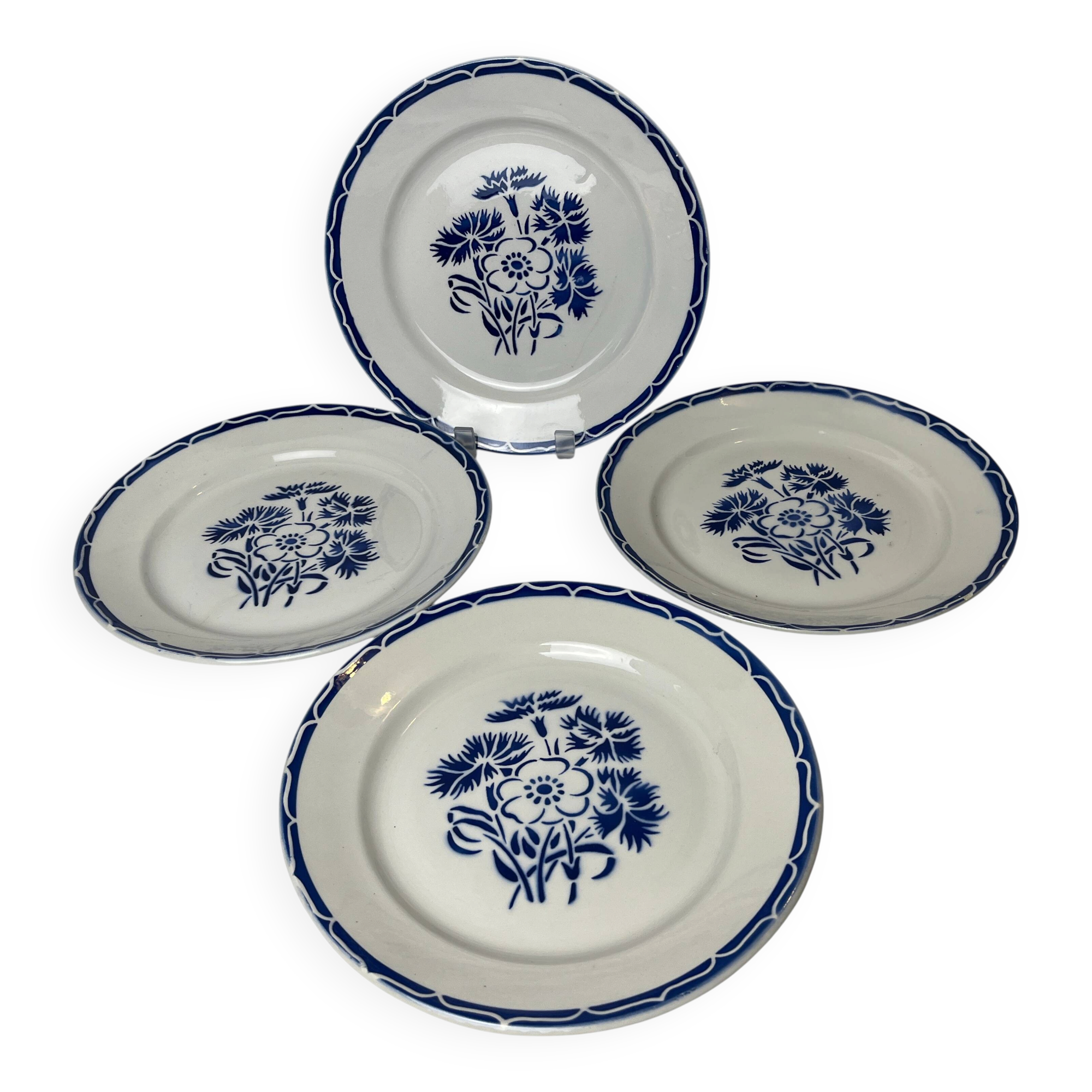 Set of four Lunéville KG plates model Annecy from around 1930.
