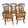 Set of 5 chairs cane beech