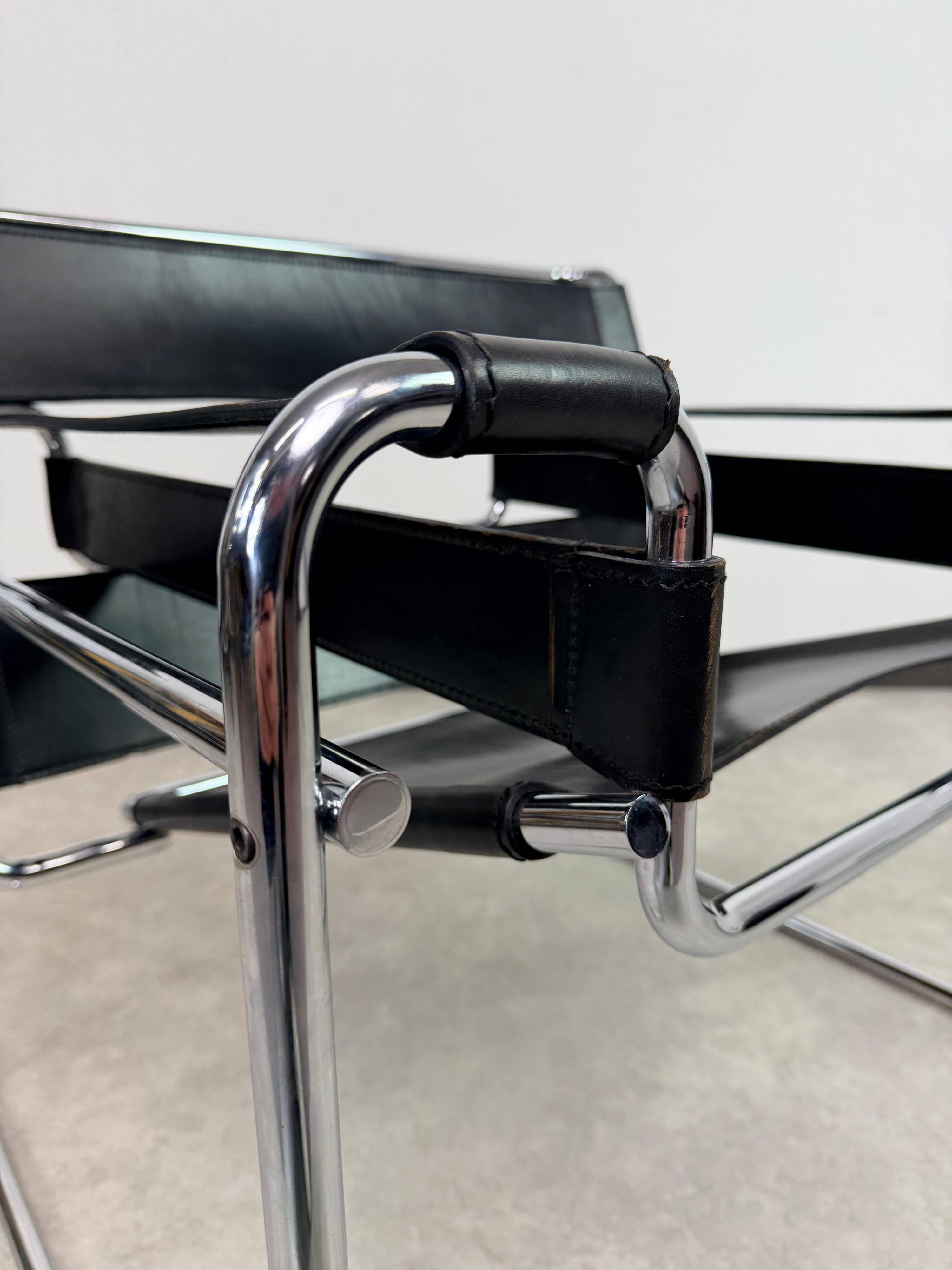 Authentic B3 "Wassily" chair by Marcel Breuer, Vintage, by Bononia, Italy