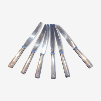 Set of 6 rouxel silver metal knives