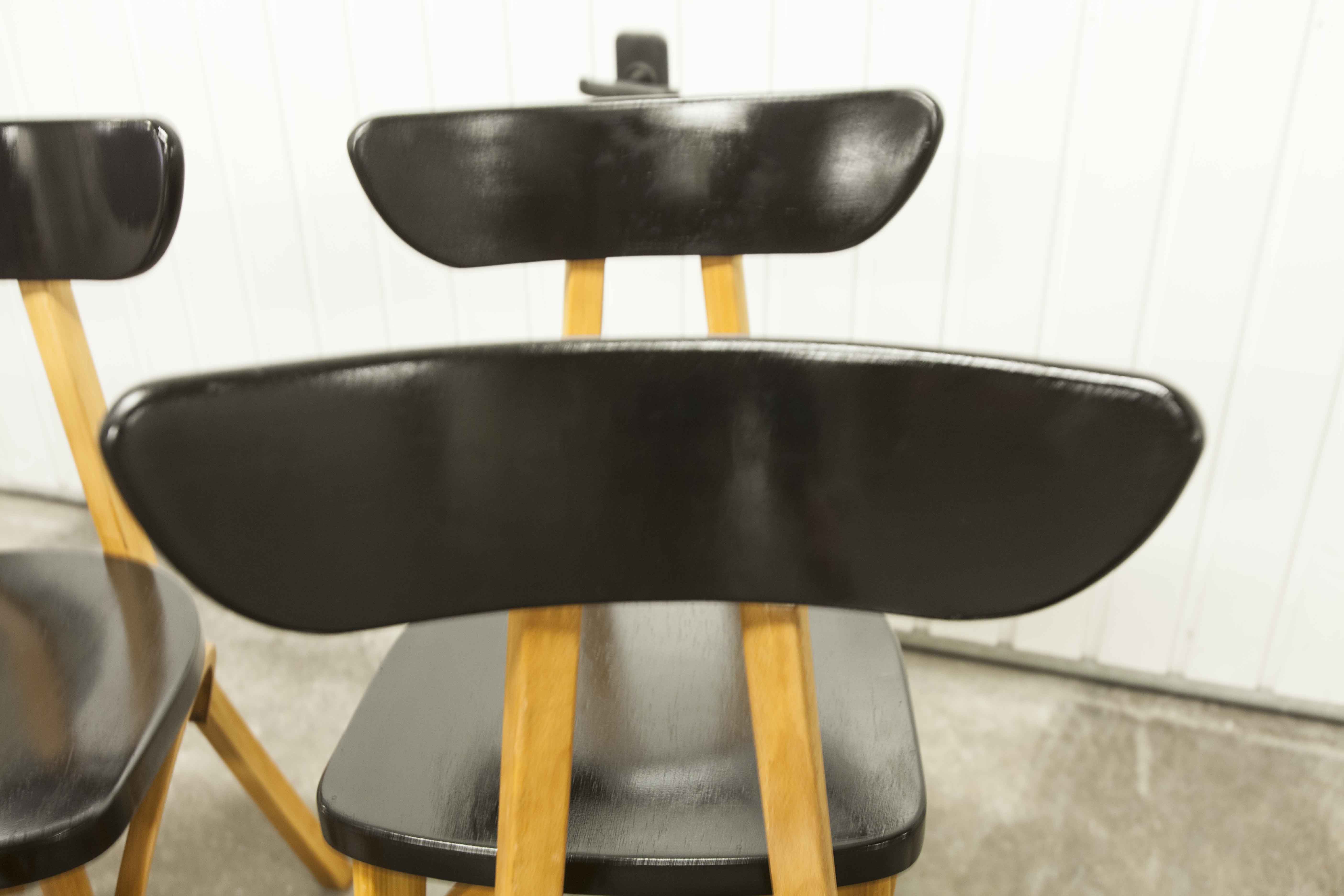 Set of 6 restored Luterma "banana" chairs