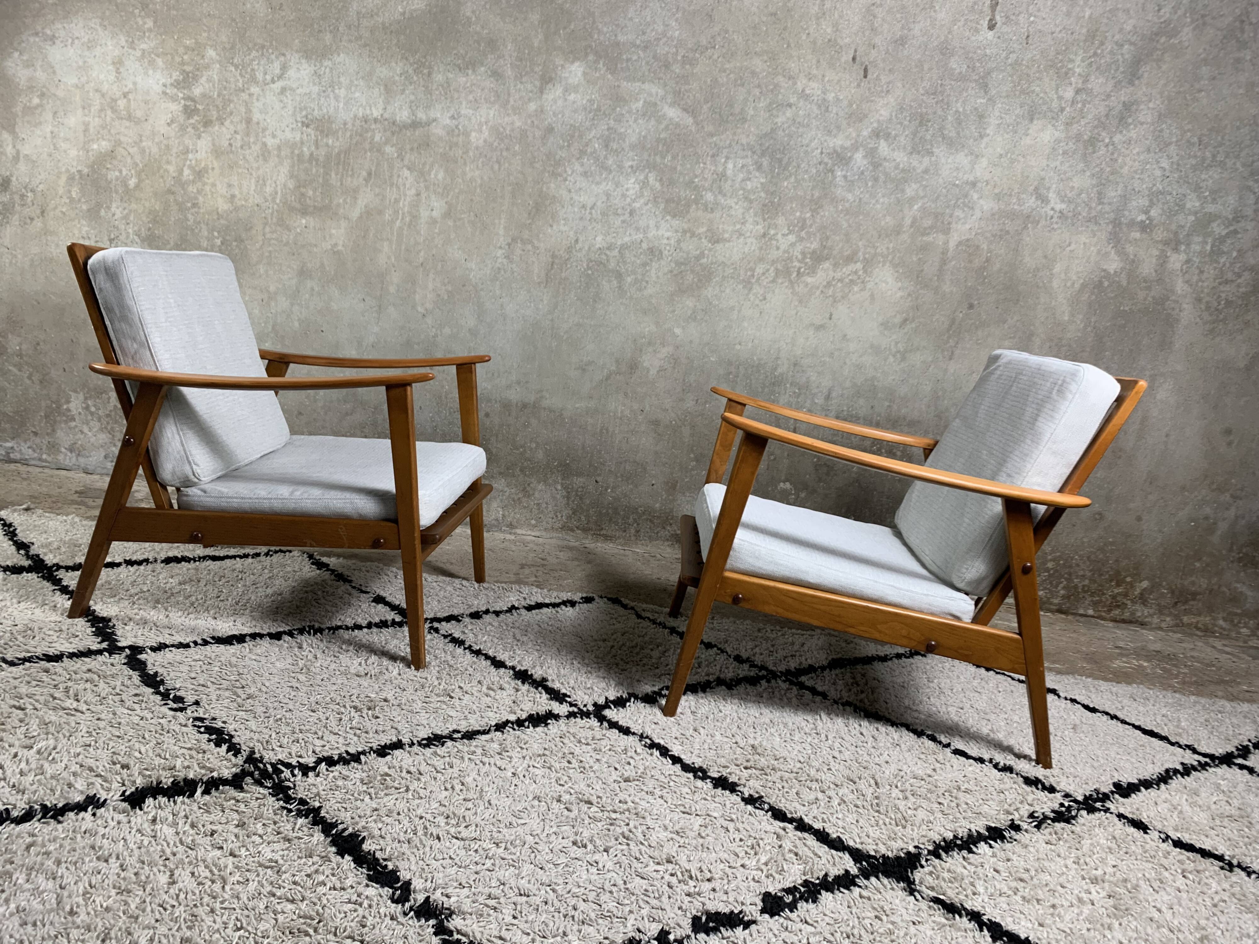 A pair of scandinavian lounge chairs from the 1960s