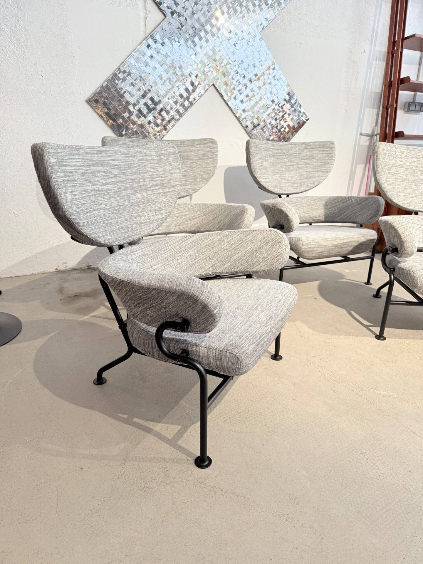 4 fauteuils Tre Pezzi par Franco Albini pour Cassina