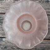Mushroom-shaped vase in pink blown glass