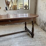 19th century oval solid oak table