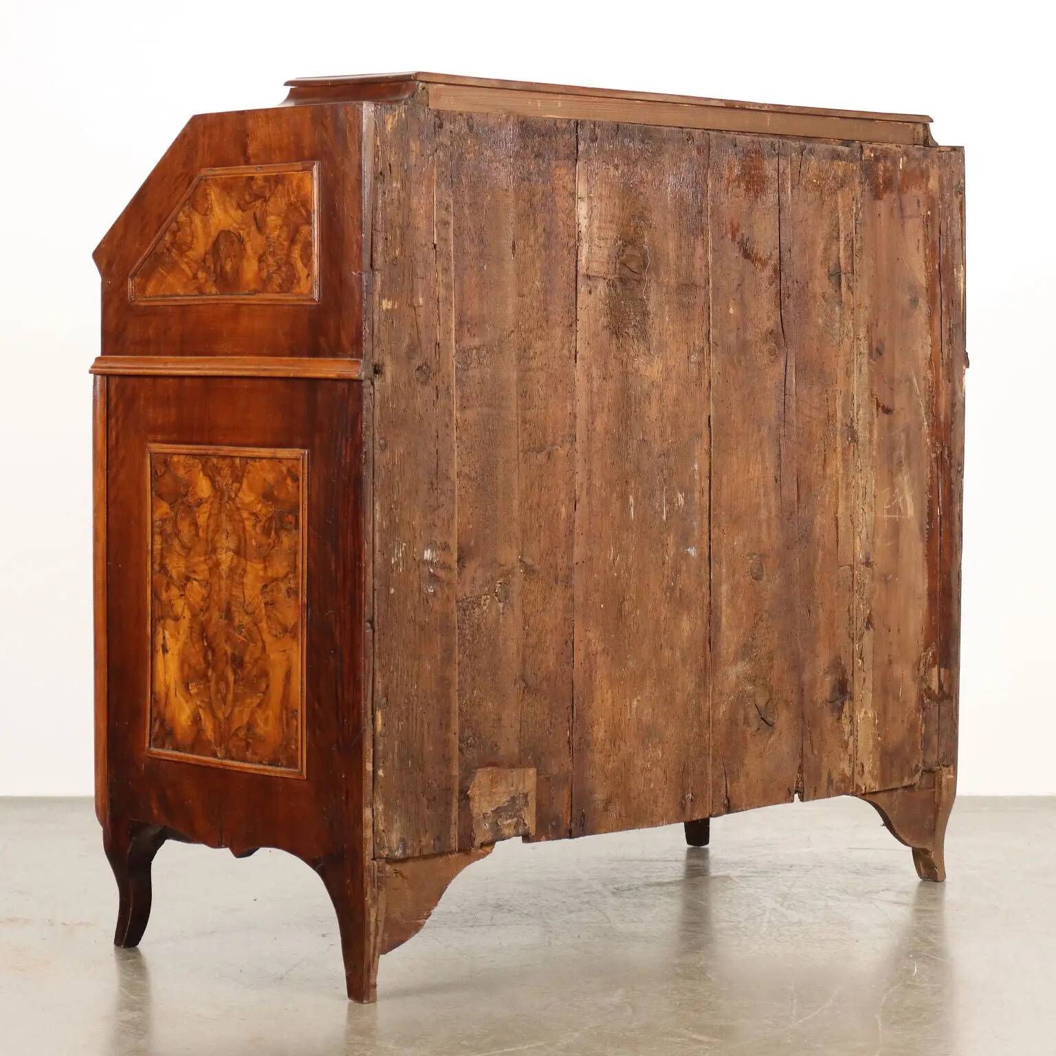 Cabinet baroque ancien en noyer à 4 tiroirs, Italie XVIIIe siècle