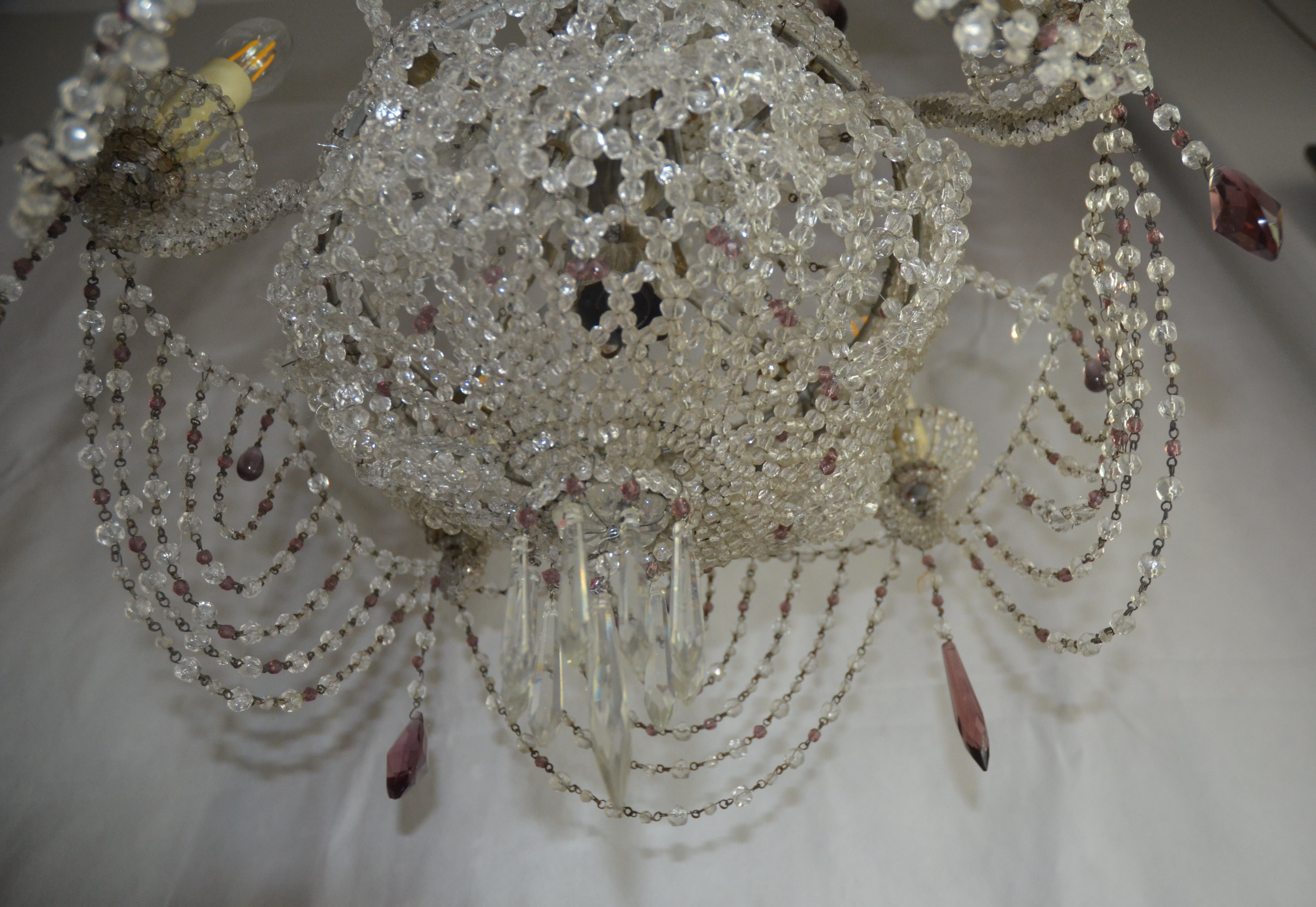 Balloon XIX th century crystal chandelier