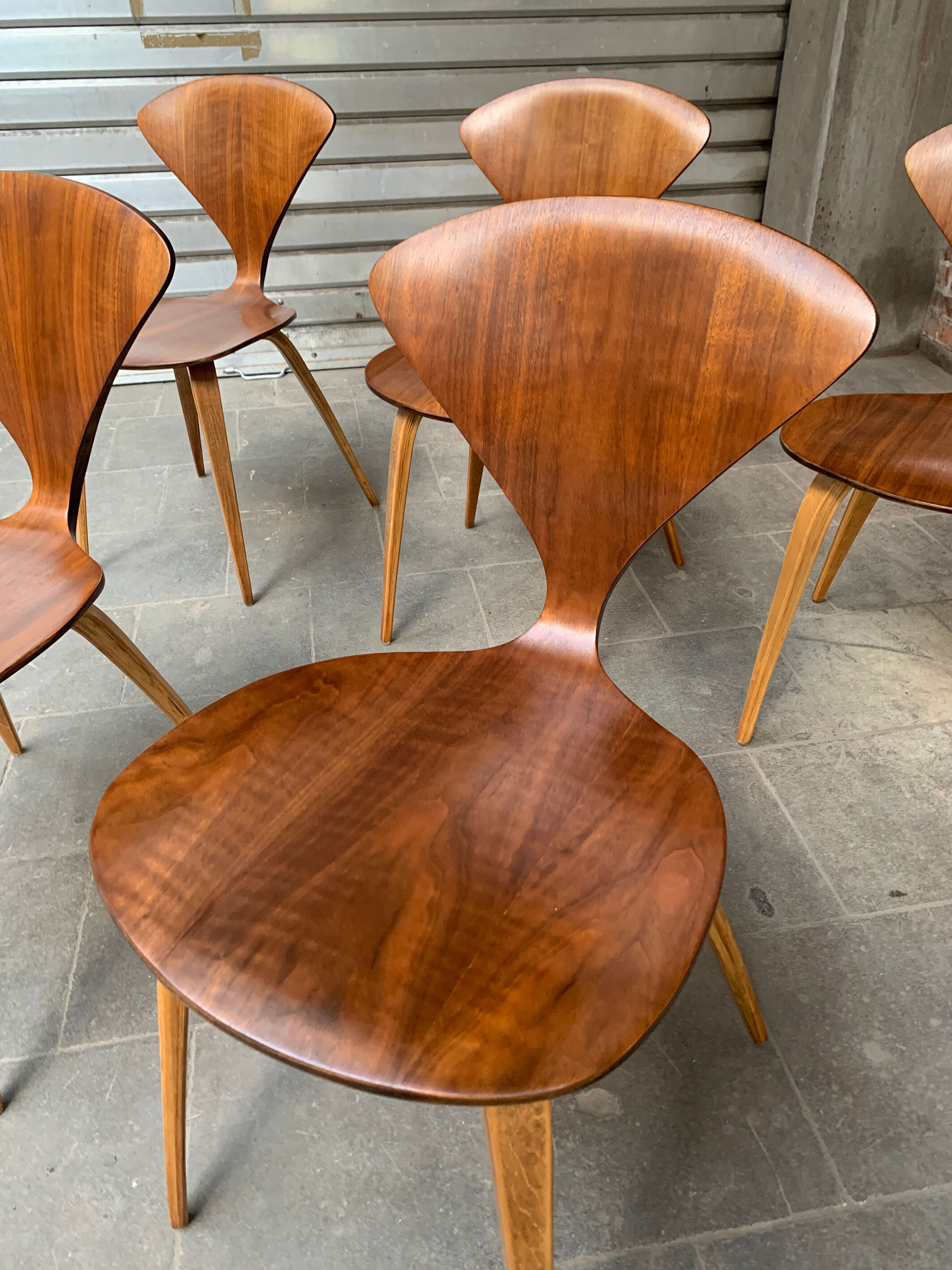 Series of 6 Norman Cherner chairs for Plycraft USA in teak, 1960s