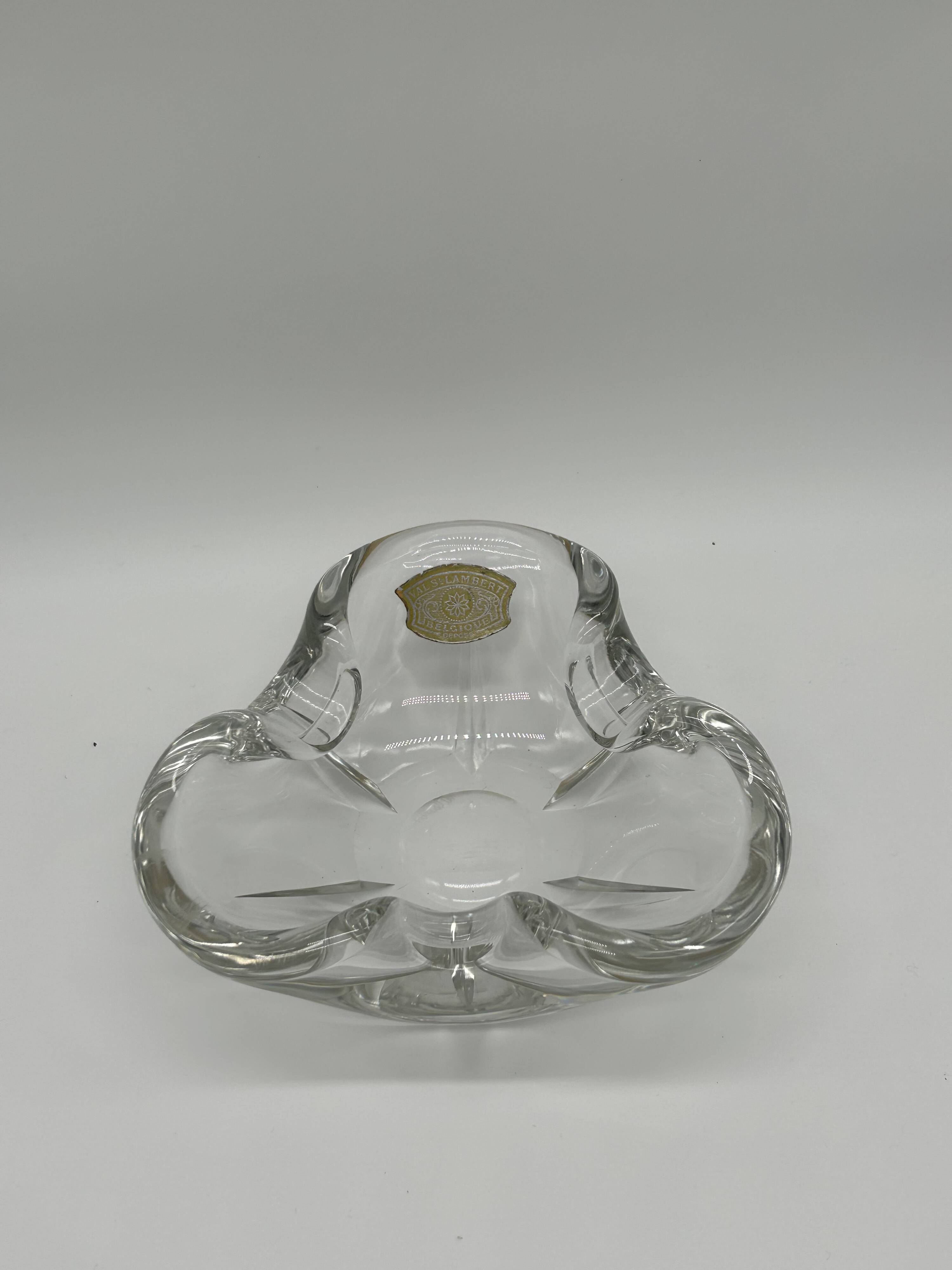 Cendrier ou vide-poche en cristal du Val Saint-Lambert