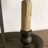 Bouillotte lamp in painted sheet metal decorated with flowers