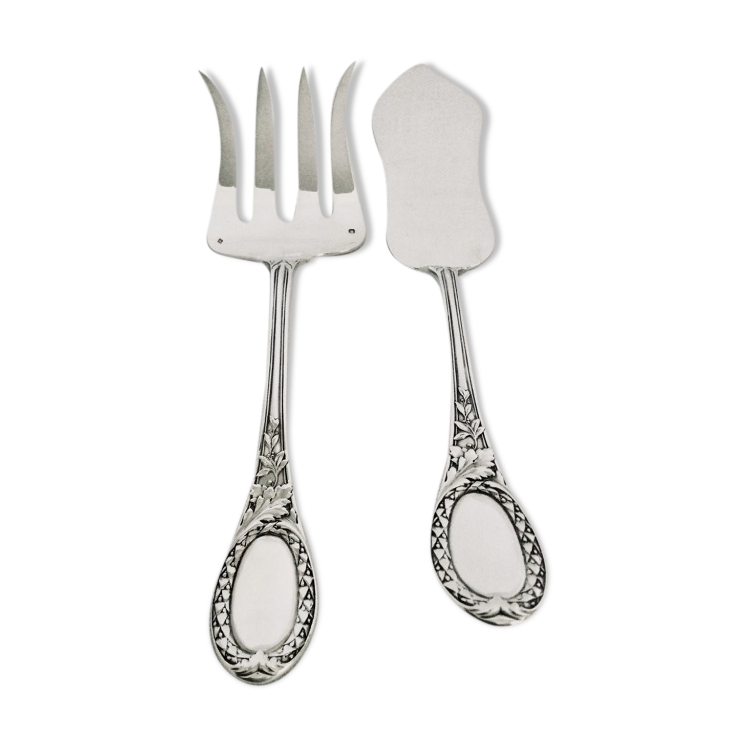 Couverts de service à poisson en argent massif, Émile Puiforcat
