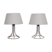 Paire de lampes vintage en metal  1970