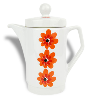 Orange flower porcelain coffee