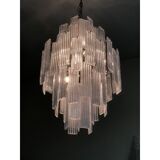 Suspension transparentes modernes « listelli » lustre en verre de murano