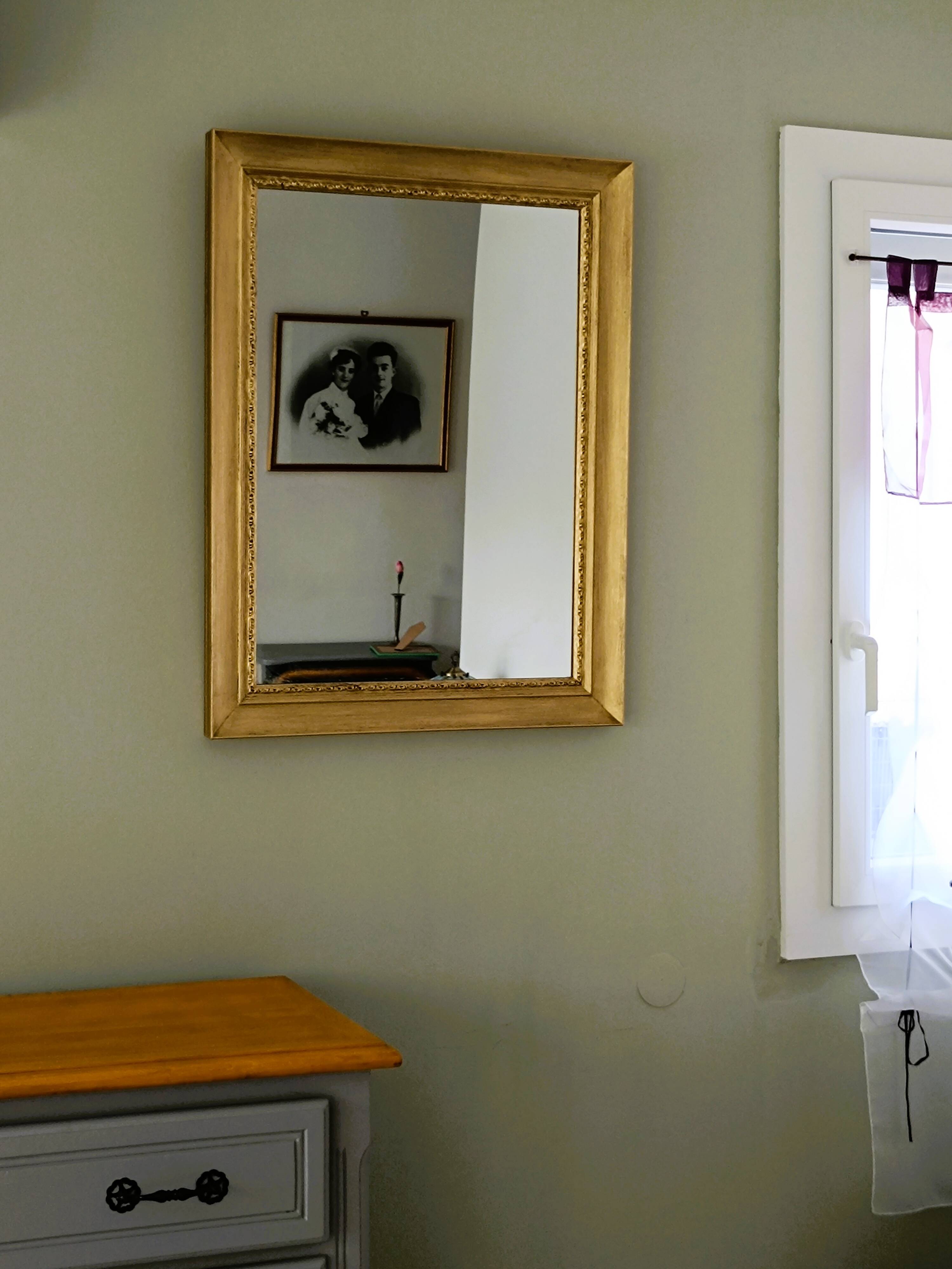 Solid wood mirror gilded 83 X 63 cm