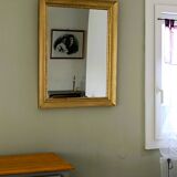 Miroir en bois massif doré 83 X 63 cm