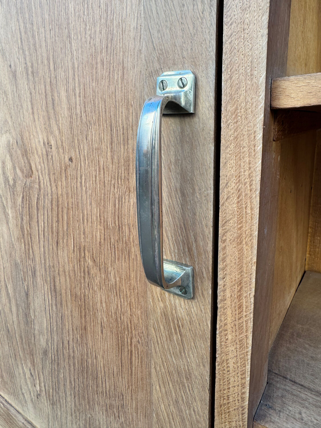 Parisian buffet, raw oak, compass legs, 1950.