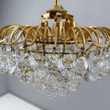 Hollywood Regency chandelier with crystal glass shades by Ernst Palme, Germany, 1960s