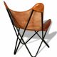 Handmade leather butterfly chair, modern lounge seating.