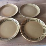 4 vintage stoneware plates