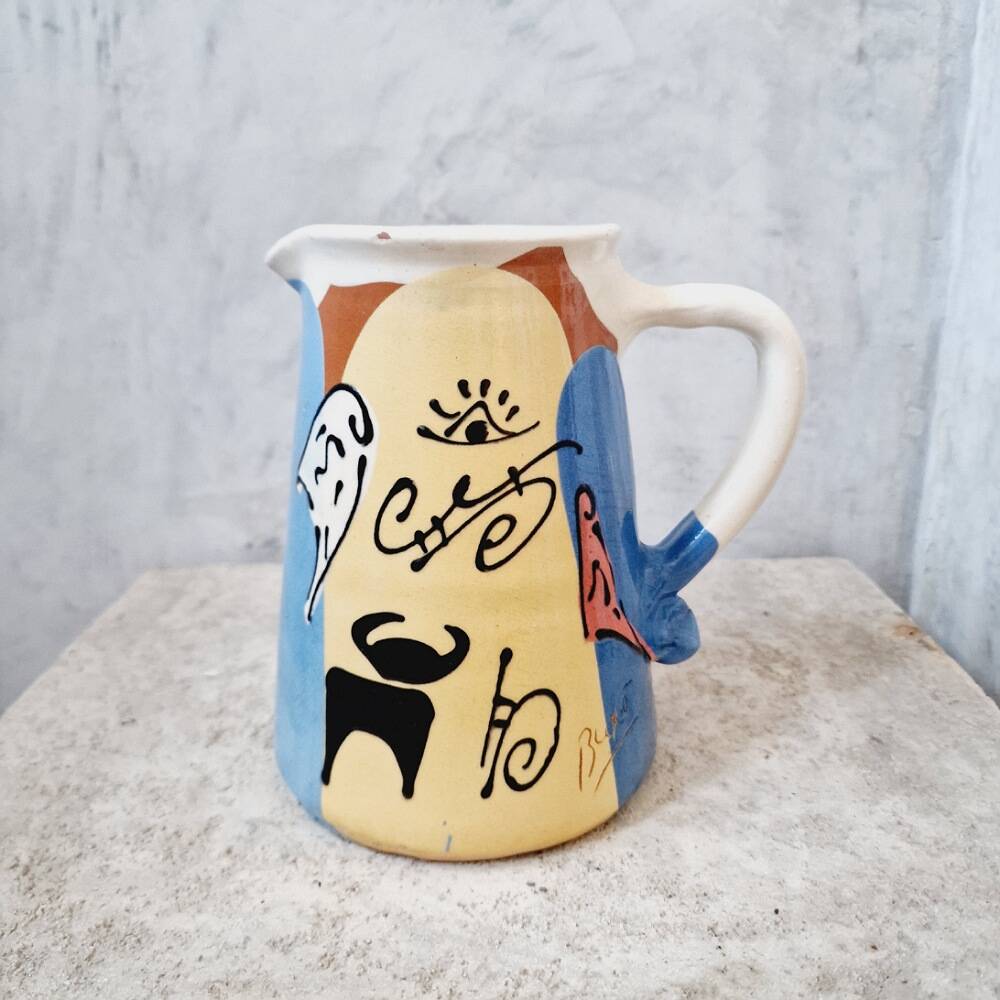 Vintage ceramic pitcher signed buxo