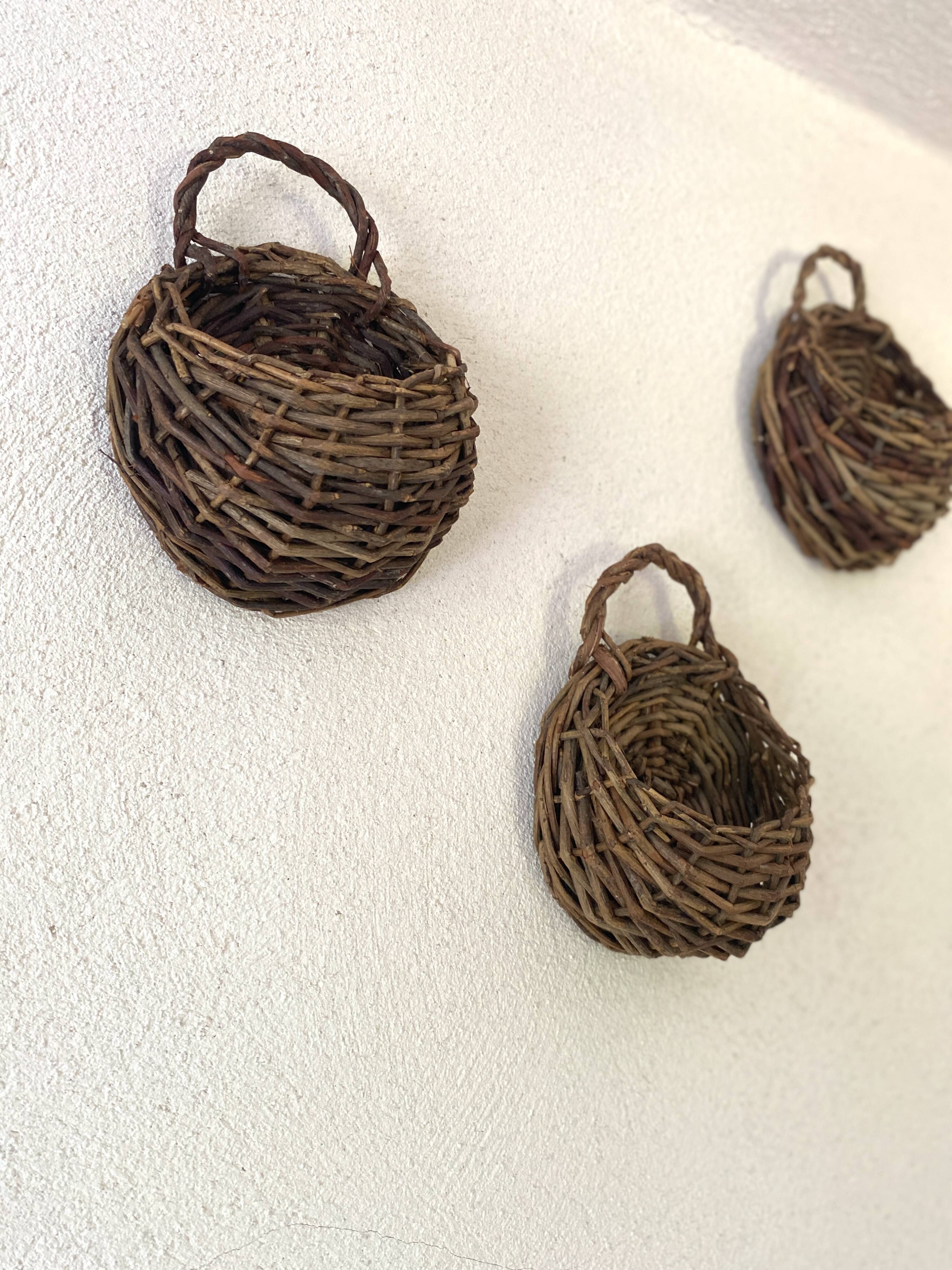 3 mini paniers, déco murale