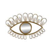 Rattan eye mirror