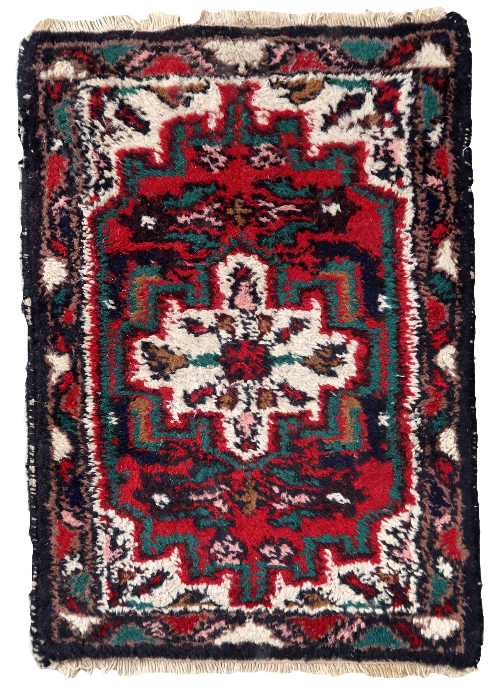 Tapis vintage fait main Hamadan – 43 cm x 63 cm 1C959