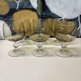 Set of 6 vintage smoked glass glasses
