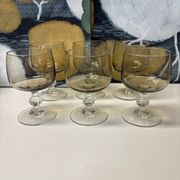 Set of 6 vintage smoked glass glasses