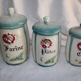 Series of spice pots in dabbling