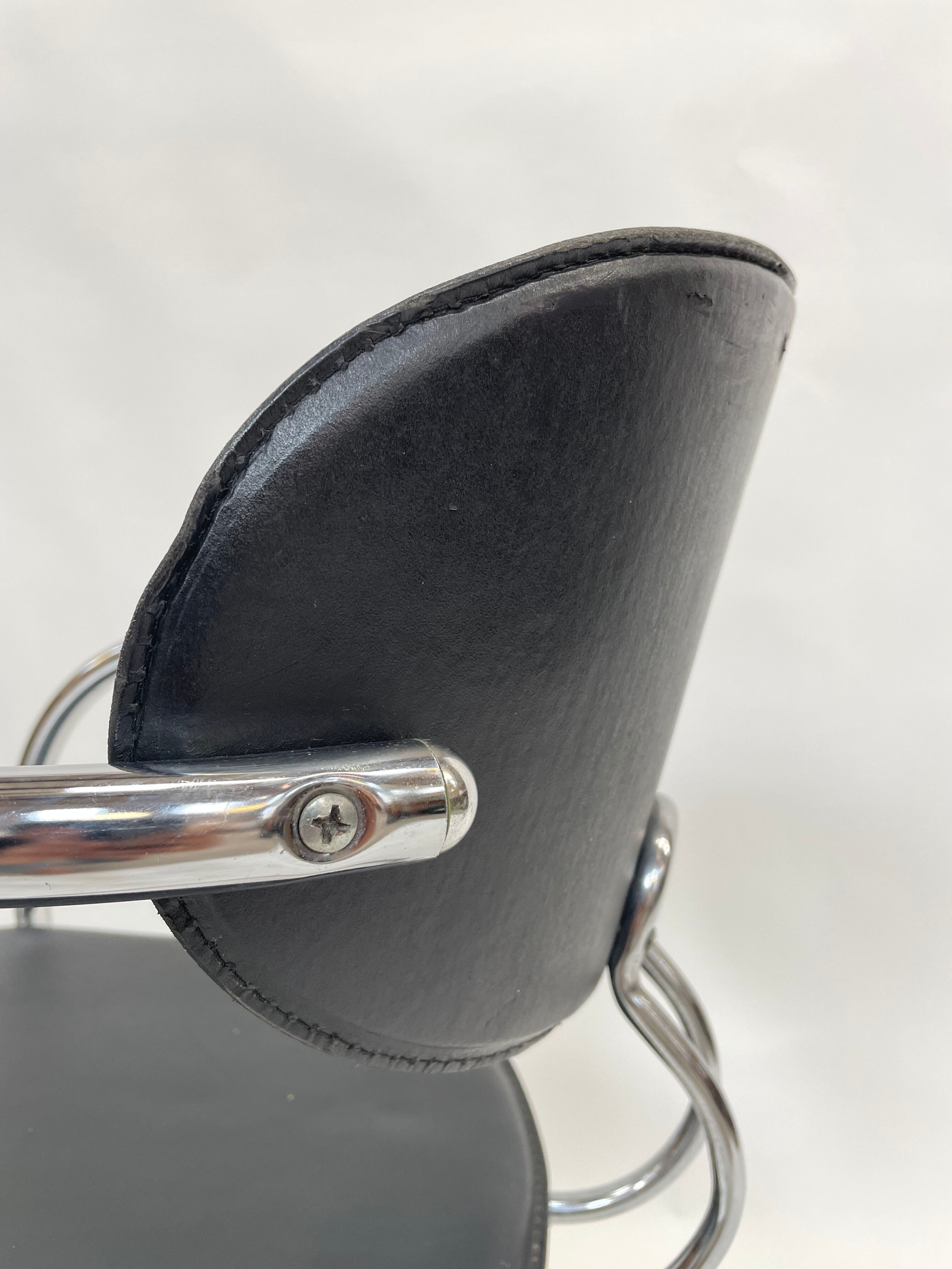 Vintage dining chair effezeta made in Italy design chrome