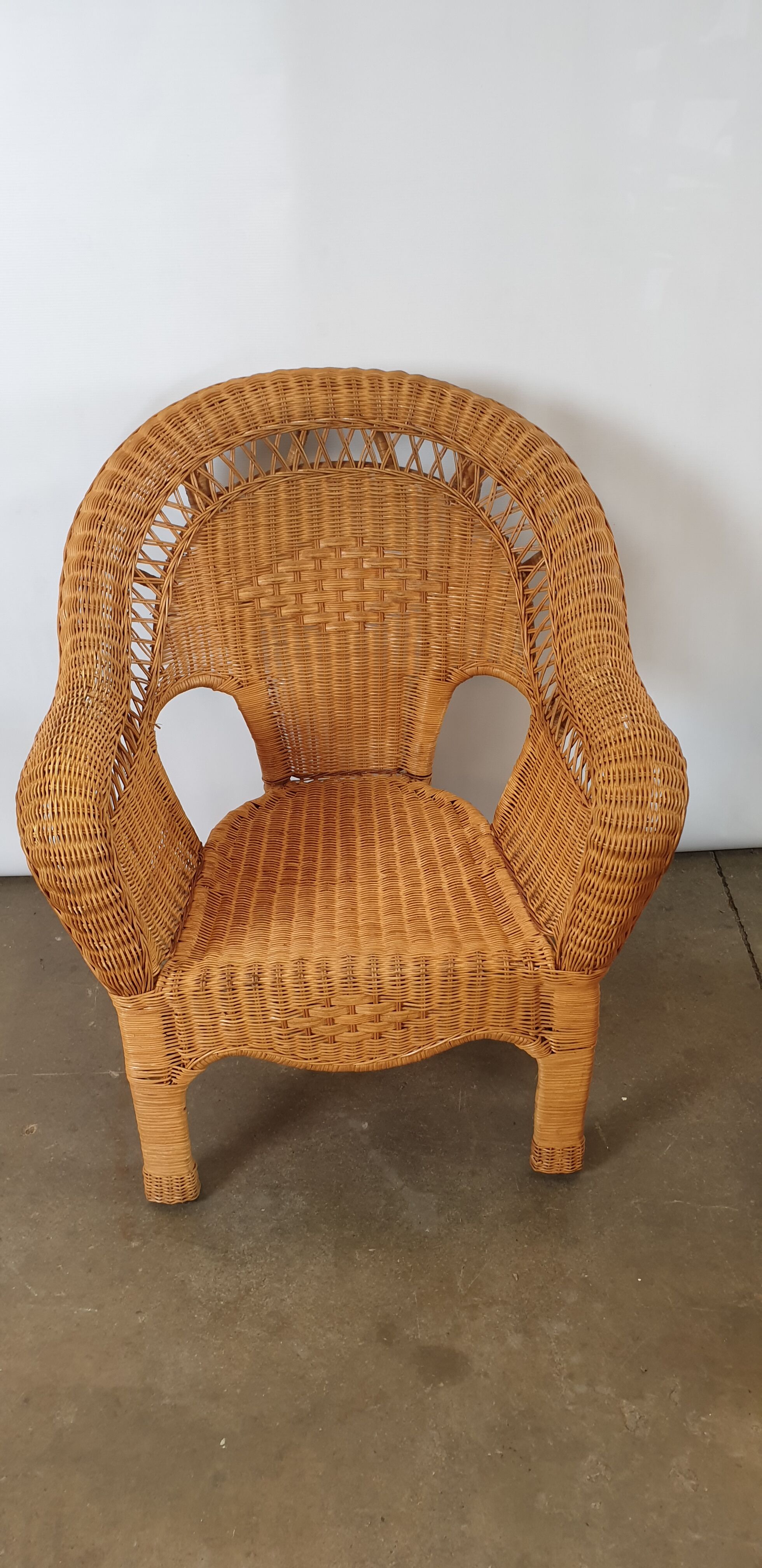 Two-chair wicker set and coffee table