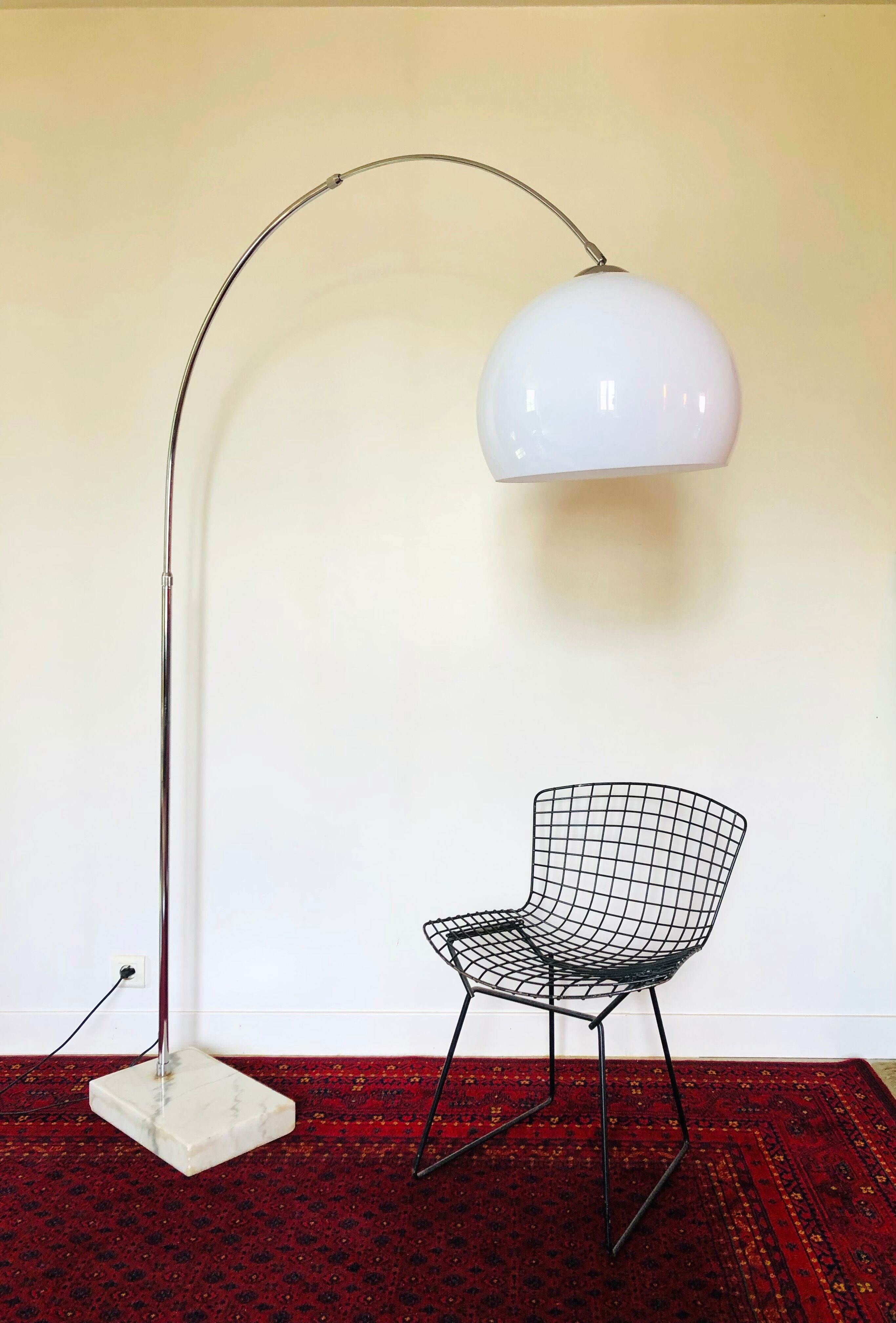Lampadaire Arc avec pied en marbre