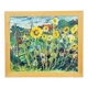 Oil painting by Alexander Michael depicting a lively sunflower field, 1975.