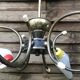 Vintage 6-arm pendant light from the 1960s