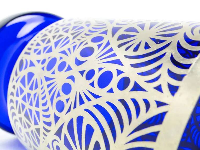 Mid-century modern vase, cobalt glass, Huta Hortensja, Poland, 1960s