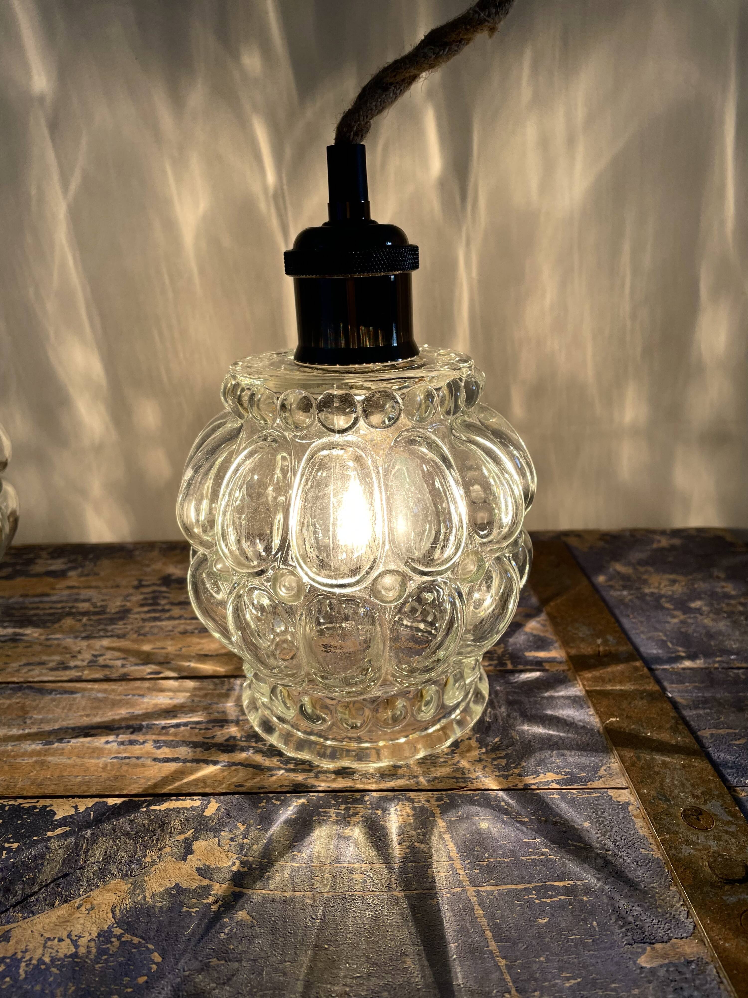 Set of two glass walking lamps