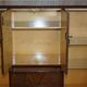 Vintage buffet display cabinet circa 1940 in flame mahogany and satinwood.