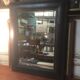Beveled leather mirror 90x70
