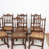 Chaises cannées, style Louis XIII