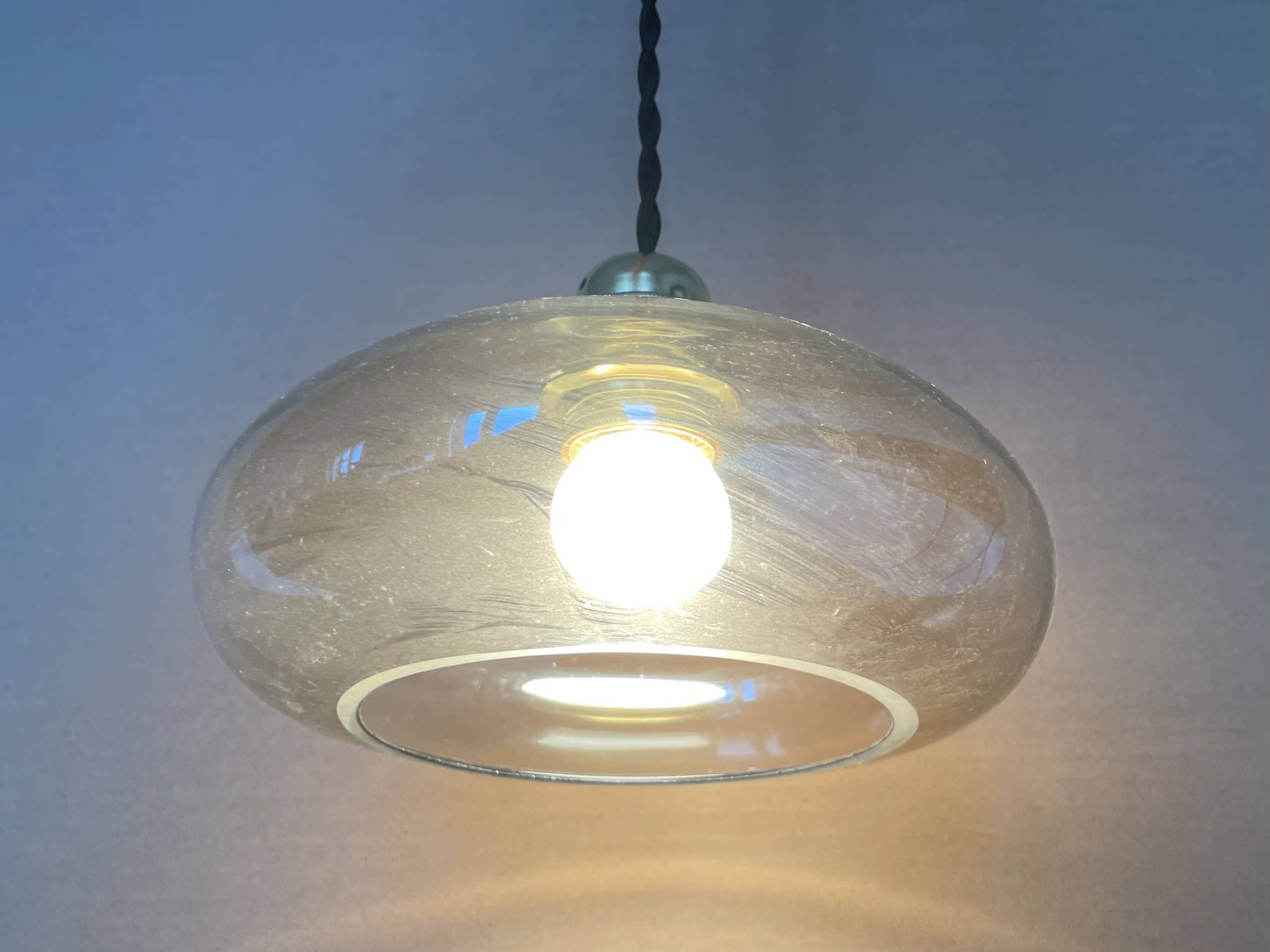 Antique amber glass pendant light