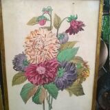 Paire de cadres "aux bouquets de fleurs"