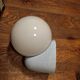 Wall lamp globe blown glass support white speckled blue Tissot vintage