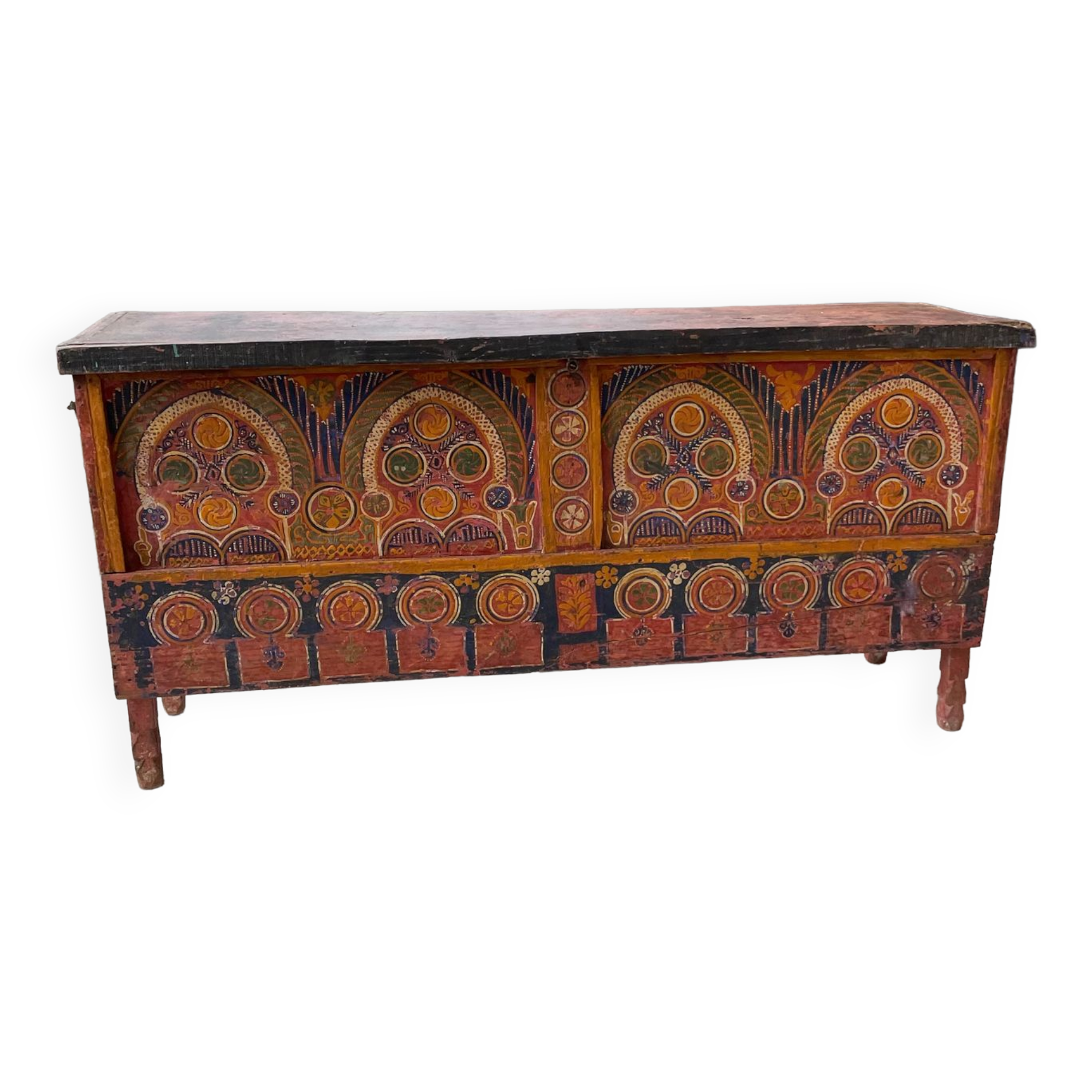 Coffre de mariage marocain polychrome années 50