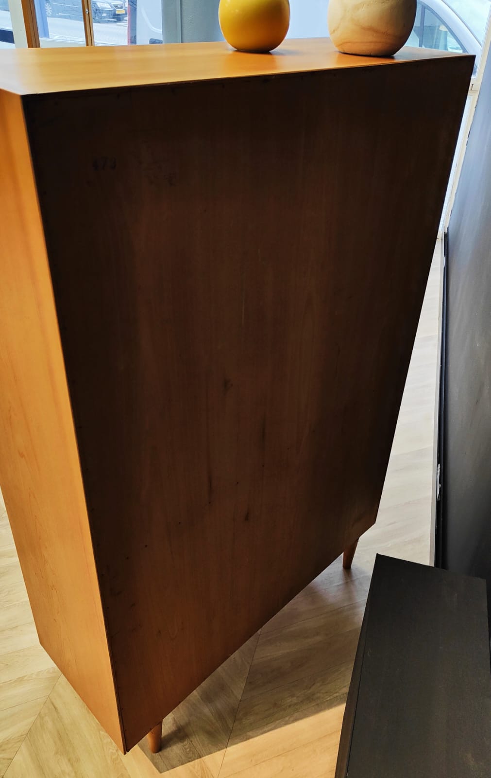 Mid century highboard vintage display cabinet, bookcase